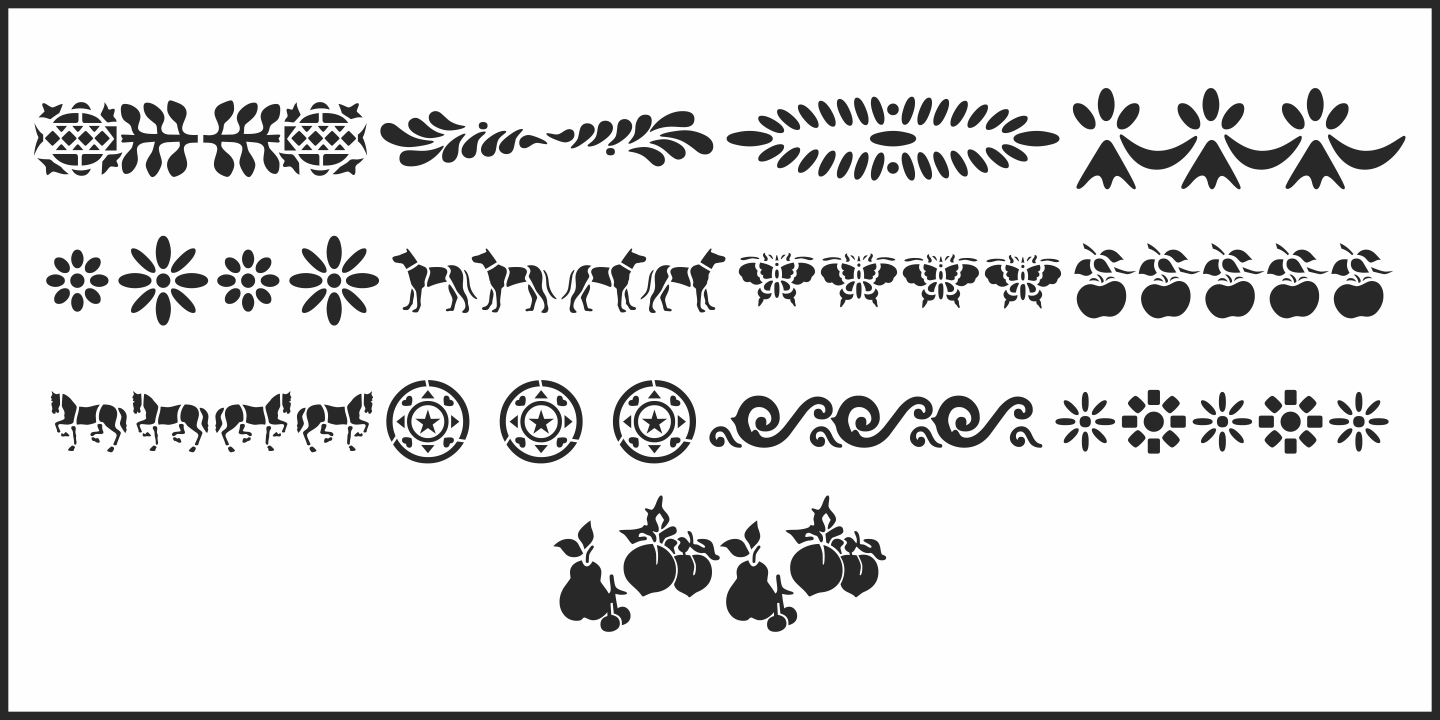 Beispiel einer Antique Stencil Borders Two JNL-Schriftart #3